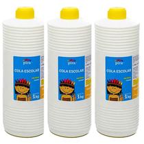 Cola Líquida Branca Escolar 1kg 3 Unidades - Pira