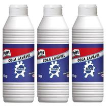 Cola Líquida Branca Escolar Pritt 1kg 3 Unidades - Tenaz