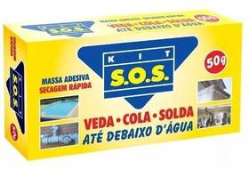 Cola Massa SOS Adesiva 50g Veda e Solda Tudo P/ Caixa D'água