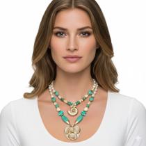 Cola média em resinas variadas e correntes e pingente ZAMAC CX-9647 Cola média em resinas variadas e correntes e pingente ZAMAC CX-9647