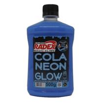 Cola Neon Glow azul Radex Magic com 500g, ideal para Slime e artesanato