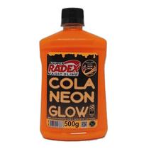 Cola Neon Glow laranja Radex Magic com 500g, ideal para Slime e artesanato