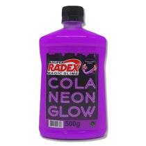 Cola Neon Glow roxo Radex Magic com 500g, ideal para Slime e artesanato