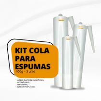 Cola Para Espuma Acústica 400gr Kit Com 3 Tubos