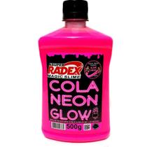 Cola para slime neon glow rosa neon 500g radex
