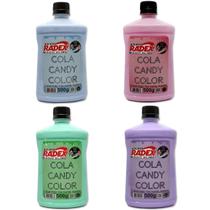 Cola para Slime Tons Pasteis Candy Color Kit 4 un de 500g