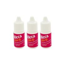 Cola Para Unhas Postiças Ricca 5G 1342 - Kit Com 3Un