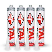 Cola Para Vidros Automotivos Kit 4 Un. Adesivo Tal Glass Pu55 658 Profissional Tubo Aluminío Selante Para-Brisa Top
