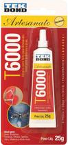 Cola Permanente Flexível Transparente T6000 25g Tekbond