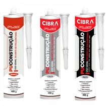 Cola PU construção Cinza/Branco/Preto para Concretos, alvenaria, pedra, alumínio, vidro temperado, calhas, rufos, pisos, granitos - 400g - CibraFlex