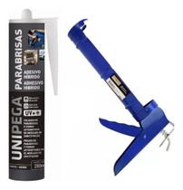 Cola Pu Parabrisa Carro Vidro Preta Unipega 400g + Aplicador