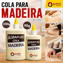 Cola PVA Almaflex 250g ou 90g com Alta Adesão para Madeira e Materiais Porosos - Adesivo Forte e Ráp Cola PVA Almaflex 250g ou 90g com Alta Adesão para Madeira e Materiais Porosos - Adesivo Forte e Ráp