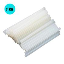 Cola Quente Bastão Fina Pacote 1kg Transparente 7mm x 30cm