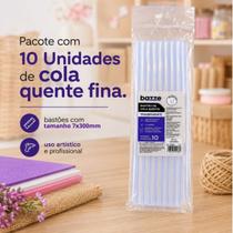 Cola Quente Fina Transparente 7x300mm Kit Com 10 Bastões Artesanato EVA Papel Cola Quente Fina Transparente 7x300mm Kit Com 10 Bastões Artesanato EVA Papel
