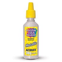 Cola Relevo Crystal 20g Acrilex Metallic Branco 562 Cola Relevo Crystal 20g Acrilex Metallic Branco 562