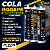 Cola Rodapé Sanca Moldura Colagem Extra Forte Kit 03 Unidades Cola Rodapé Sanca Moldura Colagem Extra Forte Kit 03 Unidades