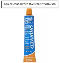 Cola Silicone Acético Incolor / Transparente 50g - Orbived
