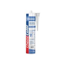 Cola silicone acetico tubo 240gr preto chemicolor - CHEMI COLOR
