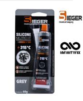 Cola Silicone Alta Temperatura Até 315c Ht Grey Sieger 60g Coletor Carter Cambio-SS151C