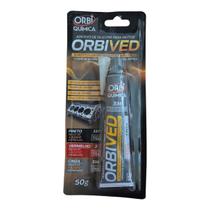 Cola Silicone Alta Temperatura ORBIVED Cinza Automotivo 50g Cola Silicone Alta Temperatura ORBIVED Cinza Automotivo 50g