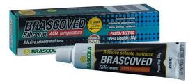 Cola Silicone Alta Temperatura Preta 50g Brascoved