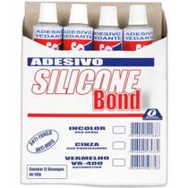 Cola Silicone Bond Garin Bisnaga Incolor 50g Colmeia - Kit C/12 Peca