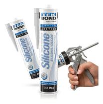 Cola Silicone Branco Adesivo Selante Multiuso Banheiro Cozinha Box Pia Reparo Veda Fácil Impermeável