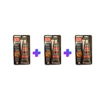 Cola Silicone Junta Alta Temperatura Abro Black 85g kit 3 un