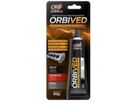Cola Silicone Preto Alta Temperatura Orbived 50g - ORBI QUIMICA Substituição Juntas Selante Neutro