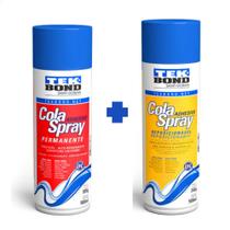 Cola spray Tekbond 500ml kit com 1 cola reposionavel e 1 cola permanente