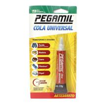 Cola universal Pegamil 17g pacote 03 colas seca em 5 minutos