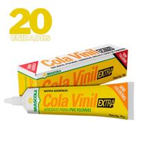 Cola Vinil Extra Brascola Pvc Flexível Bisnaga 75g 20 Unidades