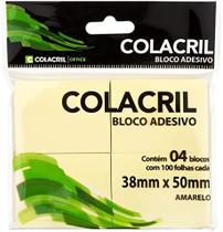 ColaCril Bloco Adesivo Amarelo 38x50 mm 4 blocos 100 fls