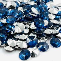 Colagem Chaton Diamante Azul Transparente 11mm 10pçs 4g Colagem Chaton Diamante Azul Transparente 11mm 10pçs 4g