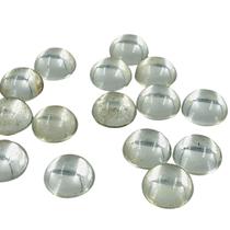 Colagem Cristal 15mm Cobachon Redondo Miolo Prata 30pçs 63g