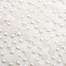 Colagem Meia Pérola Plástico Branca 6mm 500pçs 50g - Macall