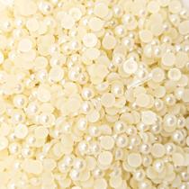 Colagem Meia Pérola Plástico Creme 4mm 600pçs 12g