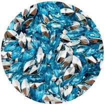 Colagem Navete Strass Acrílico Azul 4x8mm 300pçs 15g