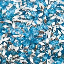 Colagem Navete Strass Acrílico Azul Transparente 5x10mm 300pçs 24g