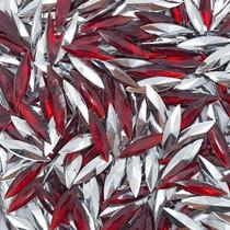 Colagem Navete Strass Acrílico Vermelho Transparente 4x15mm 500pçs 40g Colagem Navete Strass Acrílico Vermelho Transparente 4x15mm 500pçs 40g