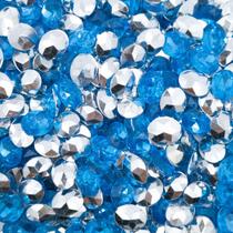 Colagem Oval Strass Acrílico Azul Transparente 8x10mm 500pçs 80g