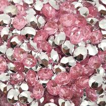 Colagem Oval Strass Acrílico Rosa Transparente 8x10mm 3200pçs 500g