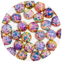 Colagem Pedra Cristal 11mm Cabochon Lilás Irisado 20pçs 30g