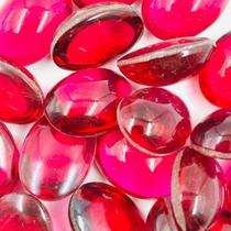 Colagem Pedra Cristal Quartz 18x13mm Ruby 20pçs 80g Biju.