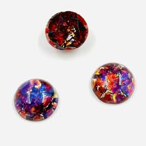 Colagem Pedra Lilás 15mm Opal Cabachon Redondo10pçs 33g Arte