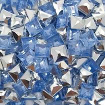 Colagem Quadrado Strass Acrílico Azul Claro Transparente 10mm 1500pçs 500g