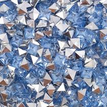 Colagem Quadrado Strass Acrílico Azul Claro Transparente 6mm 1000pçs 80g