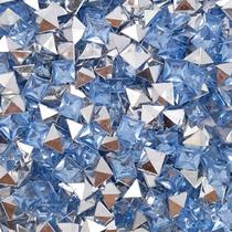 Colagem Quadrado Strass Acrílico Azul Claro Transparente 6mm 1000pçs 80g