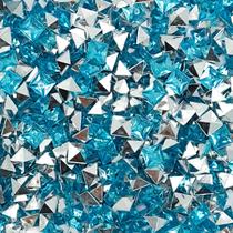 Colagem Quadrado Strass Acrílico Azul Transparente 6mm 100pçs 8g