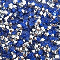 Colagem Redondo Strass Acrílico Azul Transparente 3mm 25000pçs 250g